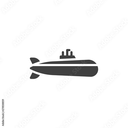 Military submarine vector icon. filled flat sign for mobile concept and web design. Submarine boat glyph icon. Symbol, logo illustration. Vector graphics