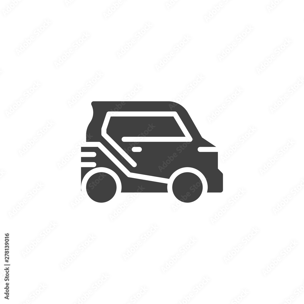 Electric car vector icon. Eco automobile filled flat sign for mobile concept and web design. Electric Vehicle glyph icon. Symbol, logo illustration. Vector graphics