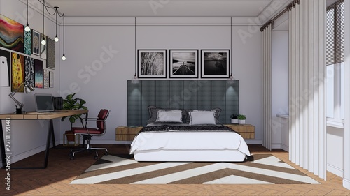 interior of contemporary bedroom photo