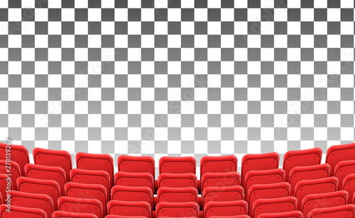 empty red seats at the front theater movie isolated template