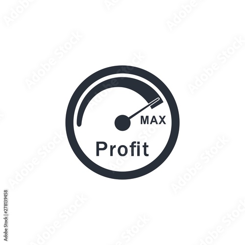 The device controls the maximum of the profit. Vector icon on white background. photo