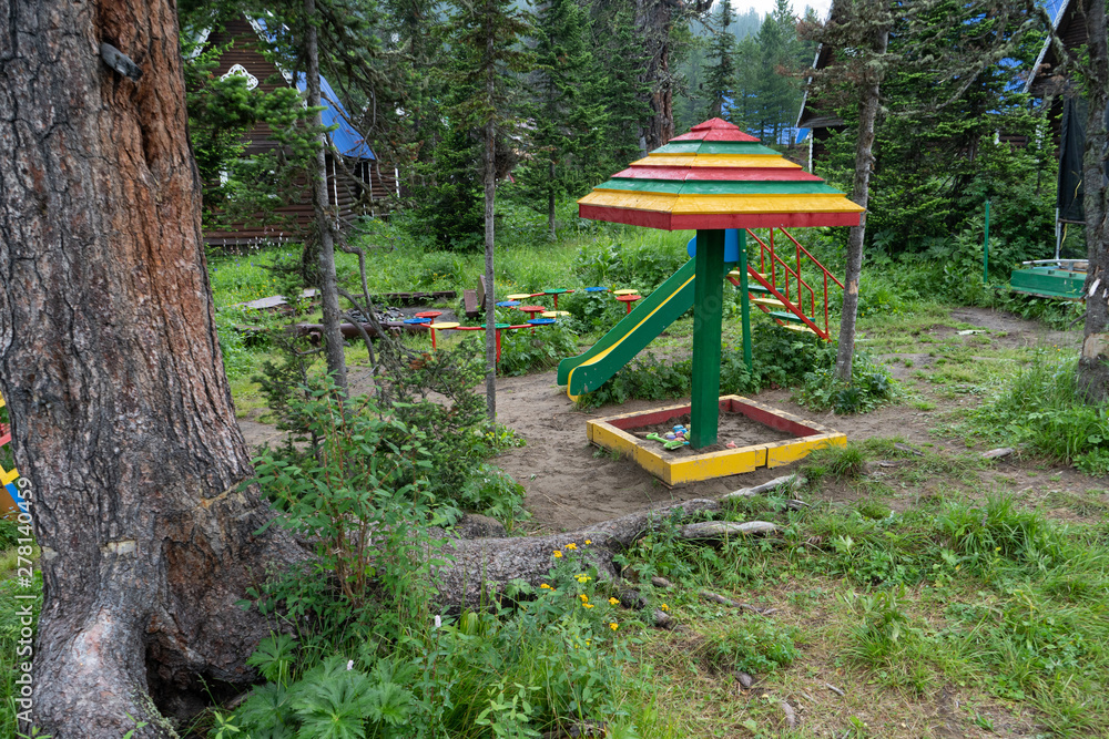Kids playground in forest Kids playground in forest