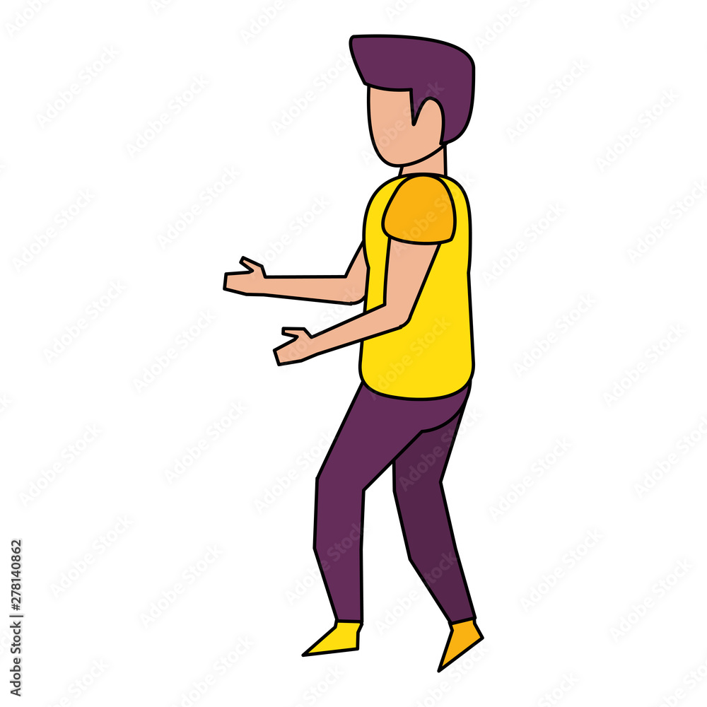 young casual man body cartoon young casual man body cartoon
