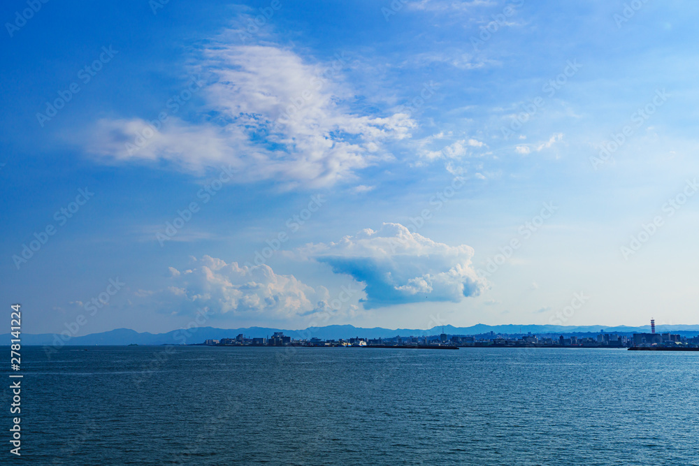 landscape of Kagoshima bay in Kagoshima Japan 