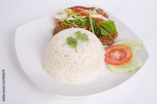rice Chicken Salad with Spicy Sauce