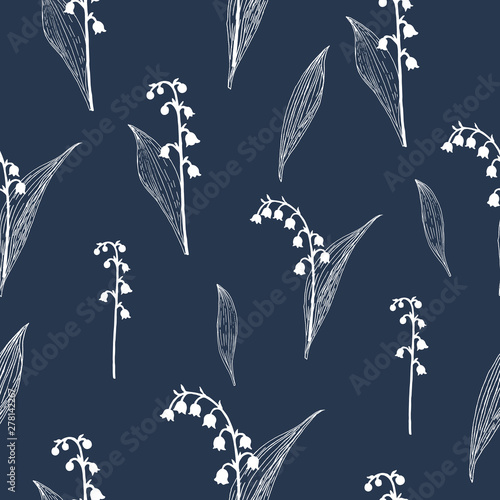 Lily of the valley seamless pattern