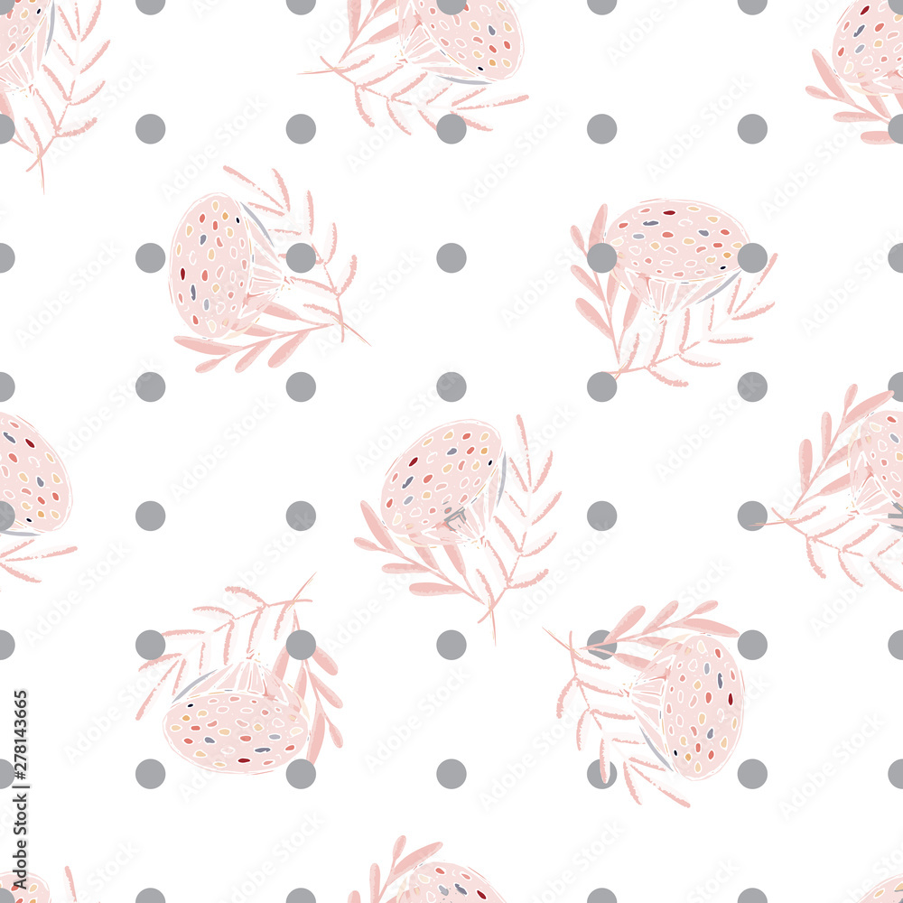 lotus flower seamless pattern trendy style with texture tablet painting Surface pattern design