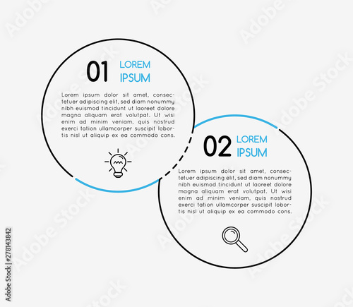 Infographic with 2 steps. Diagram. Vector