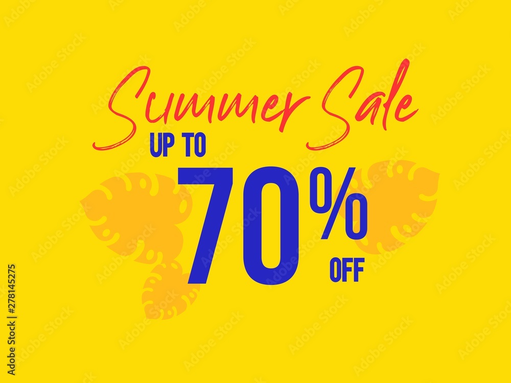Summer Sale up to 70 percent off poster
