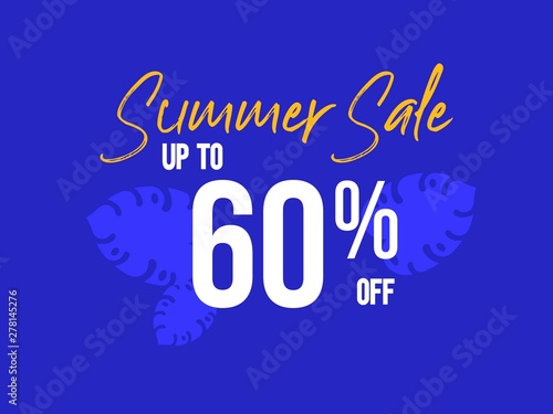 Summer Sale up to 60 percent off poster