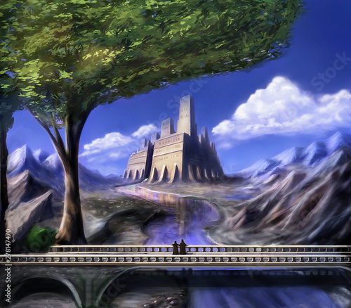 Fantasy dreamy castle with ...