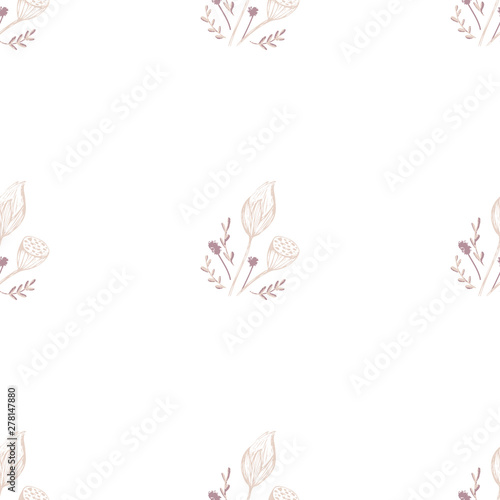 Beautiful chinese pattern with black lotus flowers pattern on white background for celebration design. Natural vector illustration. Seamless floral pattern.