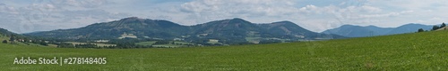 Panoramic view of the landscape near Hukvaldy in Beskydy in Czech republic