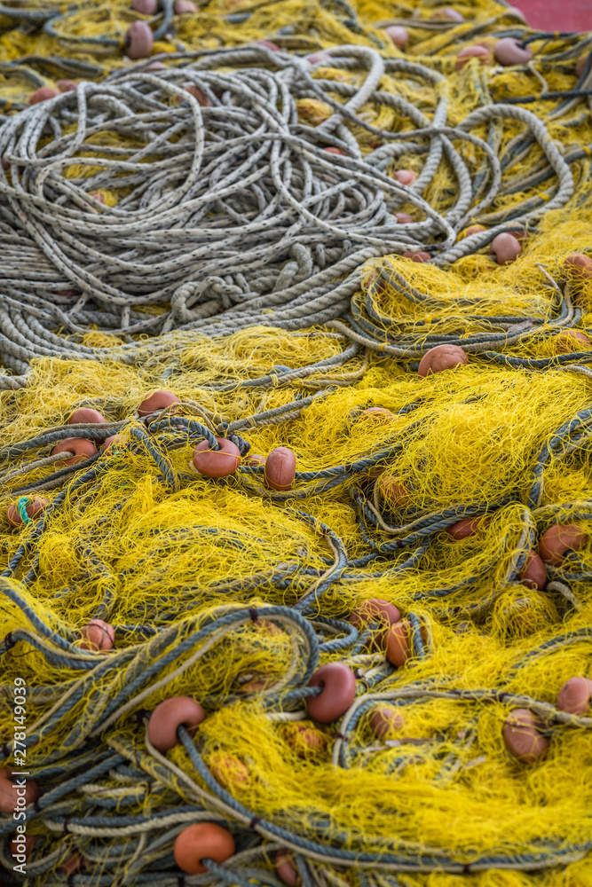 Pile of colorful fisherman fishing nets Pile of colorful fisherman fishing nets