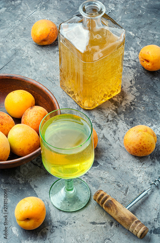 Homemade apricot wine photo