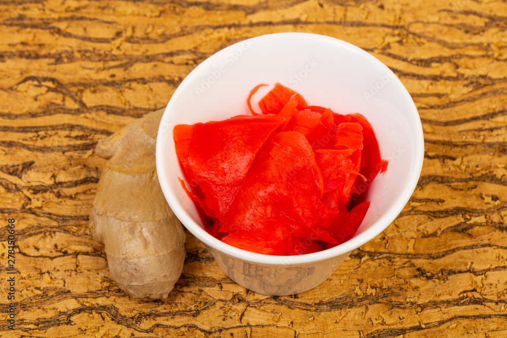 Pickled Ginger in the bowl Pickled Ginger in the bowl