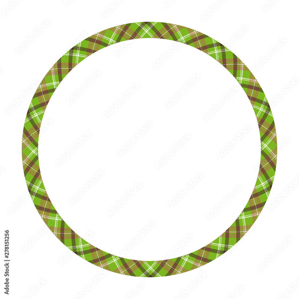 Circle borders and frames vector. Round border pattern geometric vintage frame design. Scottish tartan plaid fabric texture. Template for gift card, collage, scrapbook or photo album and portrait.. Circle borders and frames vector. Round border pattern geometric vintage frame design. Scottish tartan plaid fabric texture. Template for gift card, collage, scrapbook or photo album and portrait..