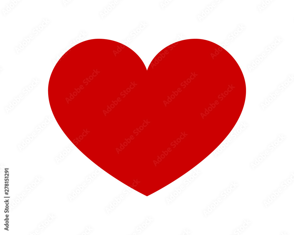 Red shape love heart icon vector isolated on white background. Red shape love heart icon vector isolated on white background.