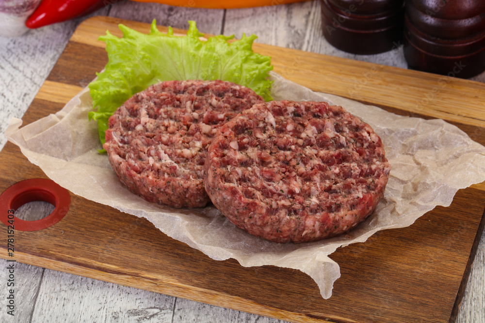 Raw burger cutlet Raw burger cutlet