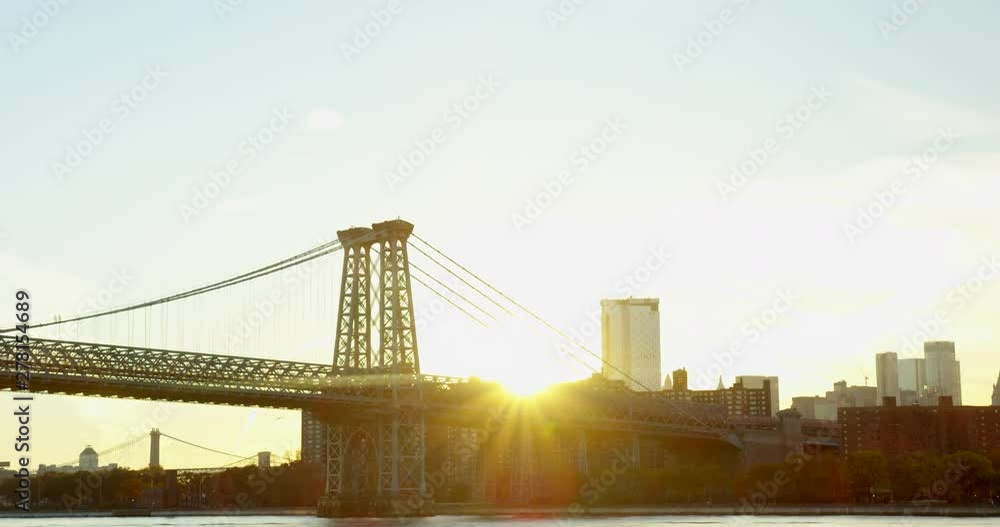 Manhattan Bridge At Sunset And Impressive New York Skyline And Incredible Skyscrapers In Manhattan NYC Manhattan Bridge At Sunset And Impressive New York Skyline And Incredible Skyscrapers In Manhattan NYC
