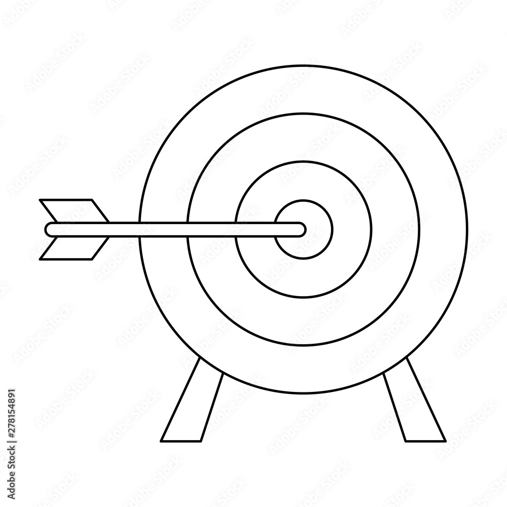 shooting target objetive goal cartoon in black and white shooting target objetive goal cartoon in black and white