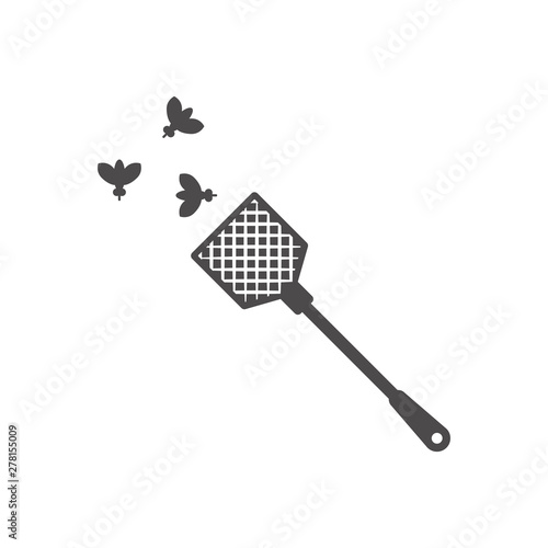  Fly swatter to kill flies and insects icon in flat style.Vector illustration.