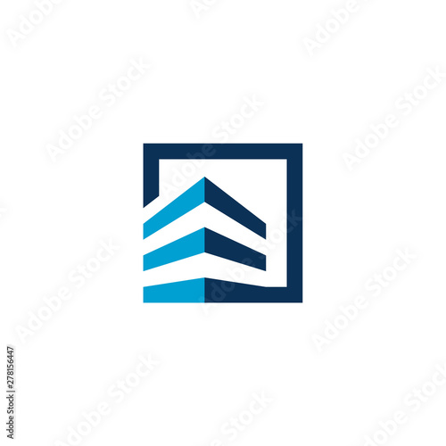 building square logo monogram blue