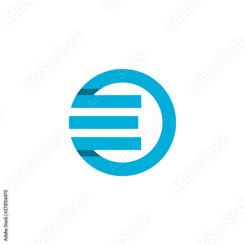 e circle geometric monogram blue