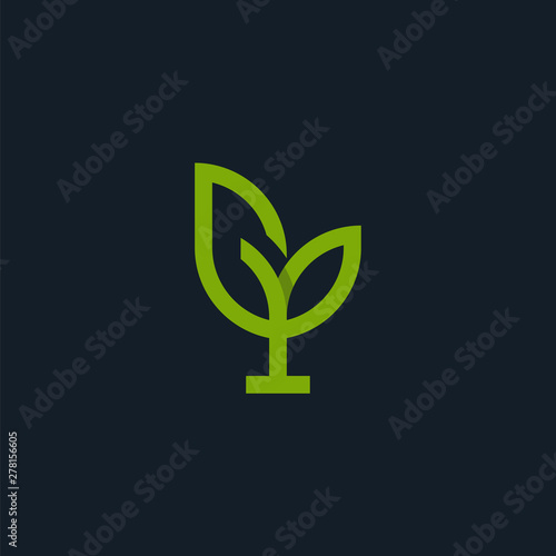 G leaf logo geometry line