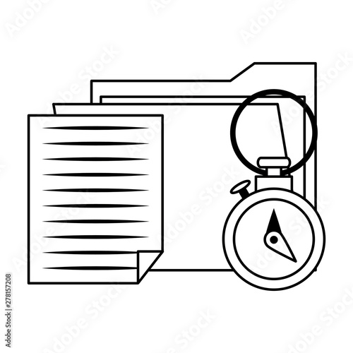 documents files system archives cartoon in black and white