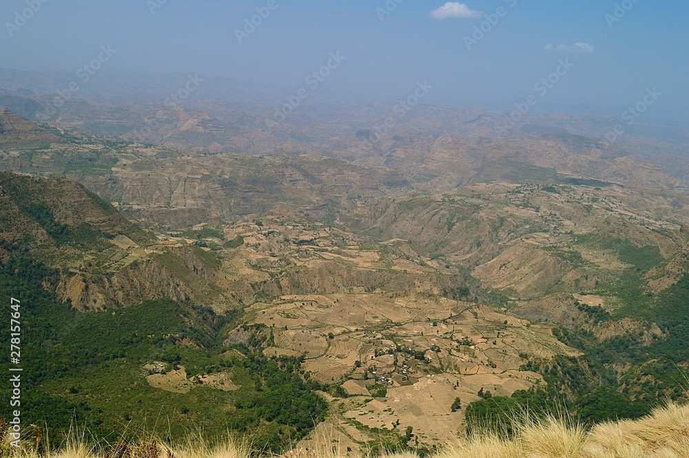 Fototapeta premium Ethiopia.Mountain Simen National Park. African rift fault.