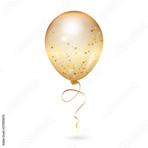Vector illustration of gold shiny balloon