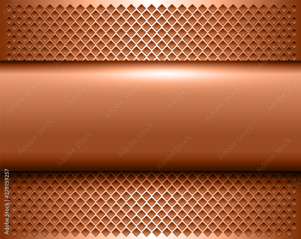 Metallic background copper color, 3d bannner over perforated background ...