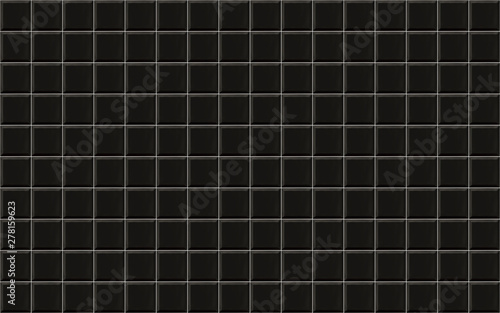 Black square ceramic tile wall texture background. photo