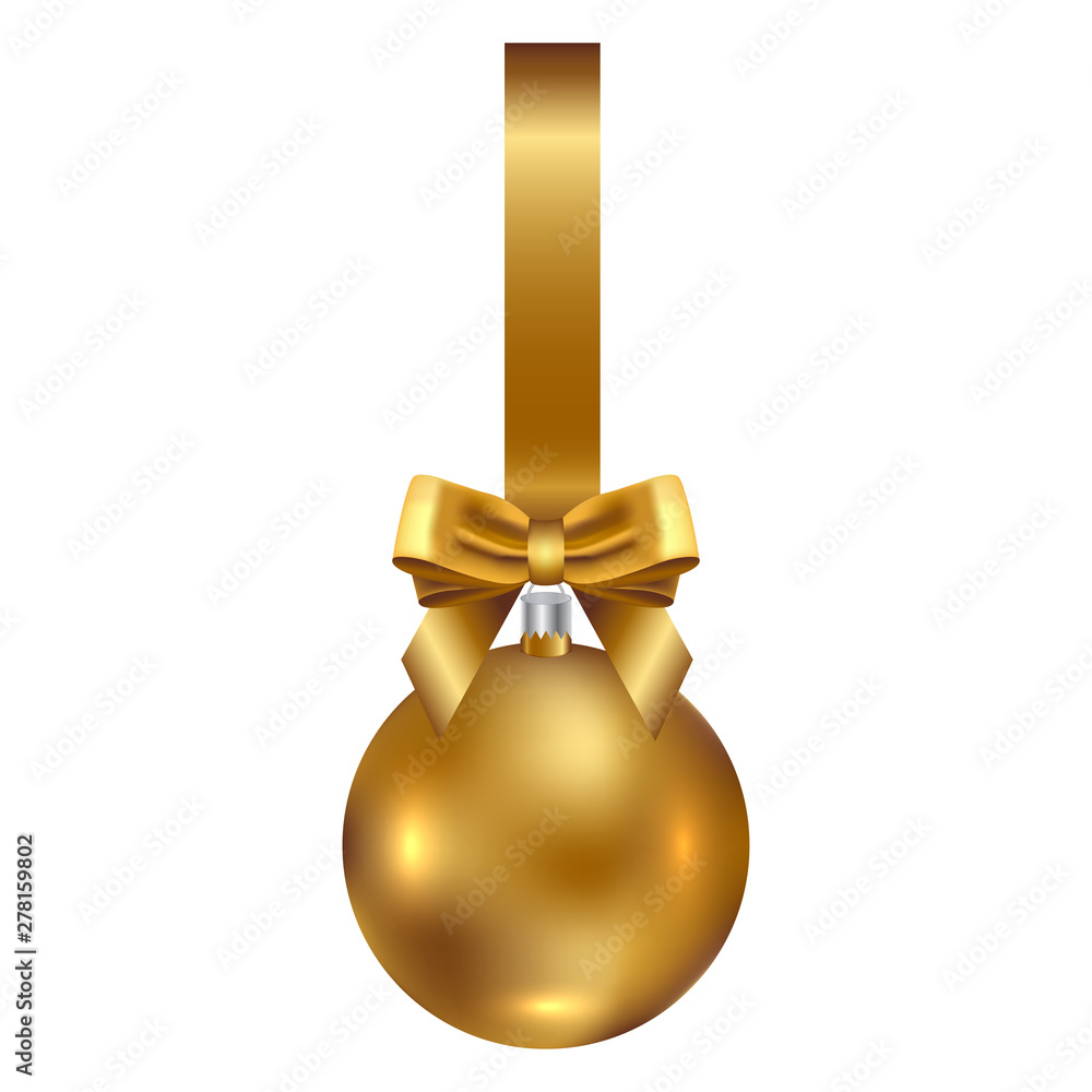 A vector of a gold Christmas ball A vector of a gold Christmas ball