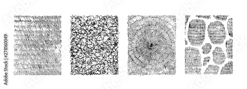 Set of hand drawn ink patterns.