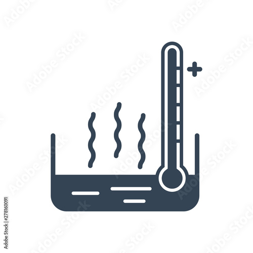 black icon cooling water, liquid, temperature