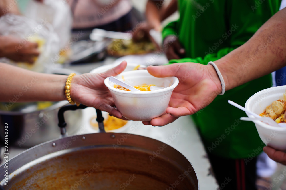 People are experiencing a lot of poverty, Come and wait for free food : concept of poverty in Asian society People are experiencing a lot of poverty, Come and wait for free food : concept of poverty in Asian society