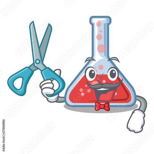 Barber erlenmeyer flask isolated in the mascot