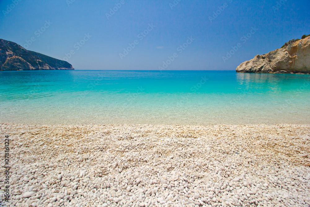 Porto Katsiki beach on Lefkada island in Greece 