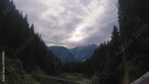 Moving clouds timelapse in the mountains