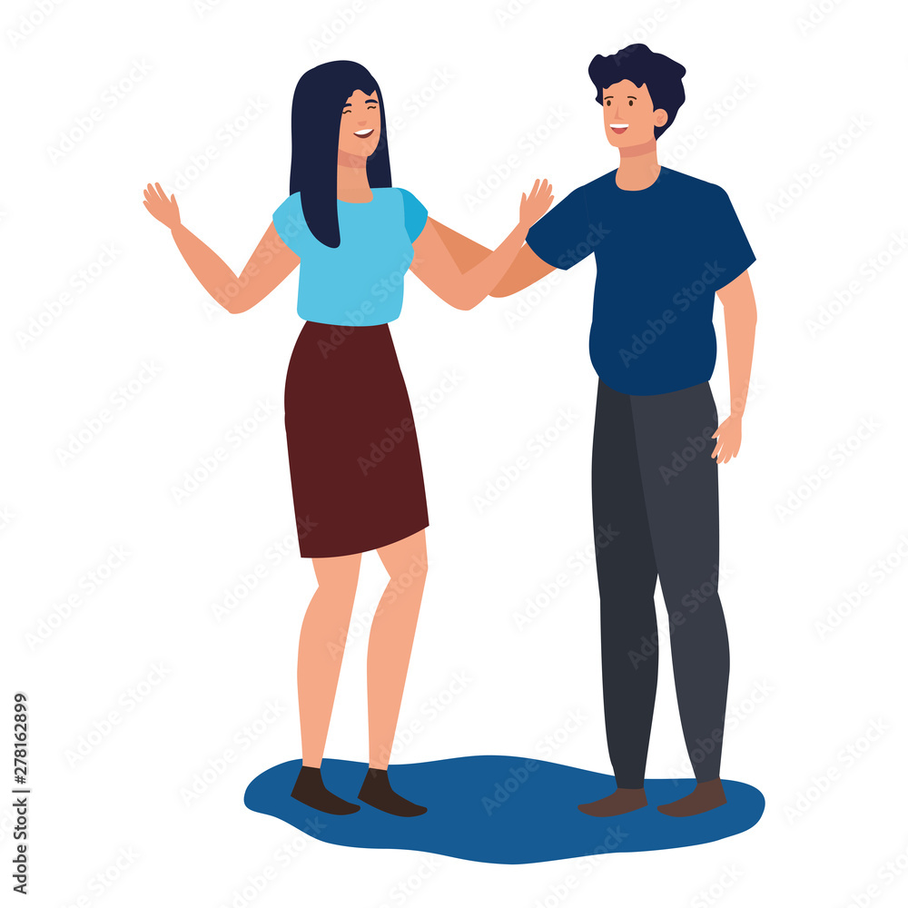 young lovers couple avatars characters young lovers couple avatars characters