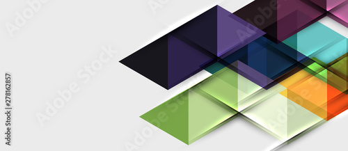 Abstract geometric background. Modern overlapping triangles. Unusual color shapes for your message. Business or tech presentation, app cover template