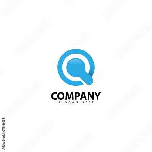 Letter Q secure logo with Lock icon