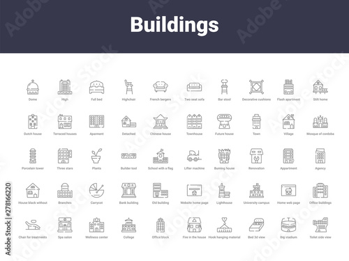 buildings outline icons