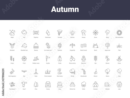 autumn outline icons
