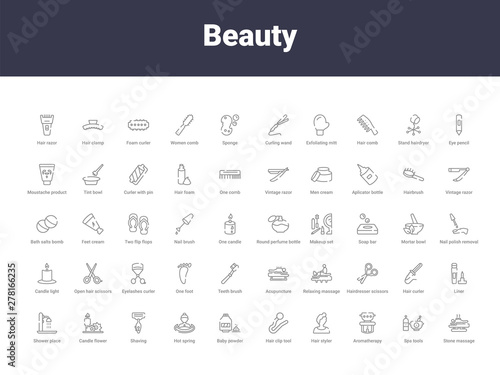 beauty outline icons