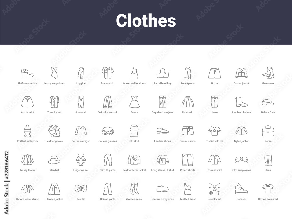 clothes outline icons clothes outline icons