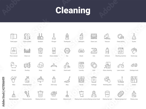cleaning outline icons