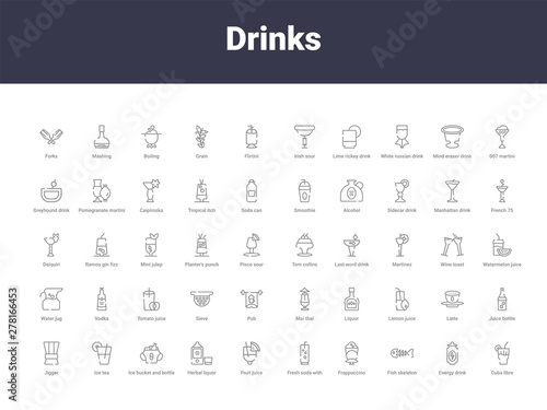 drinks outline icons